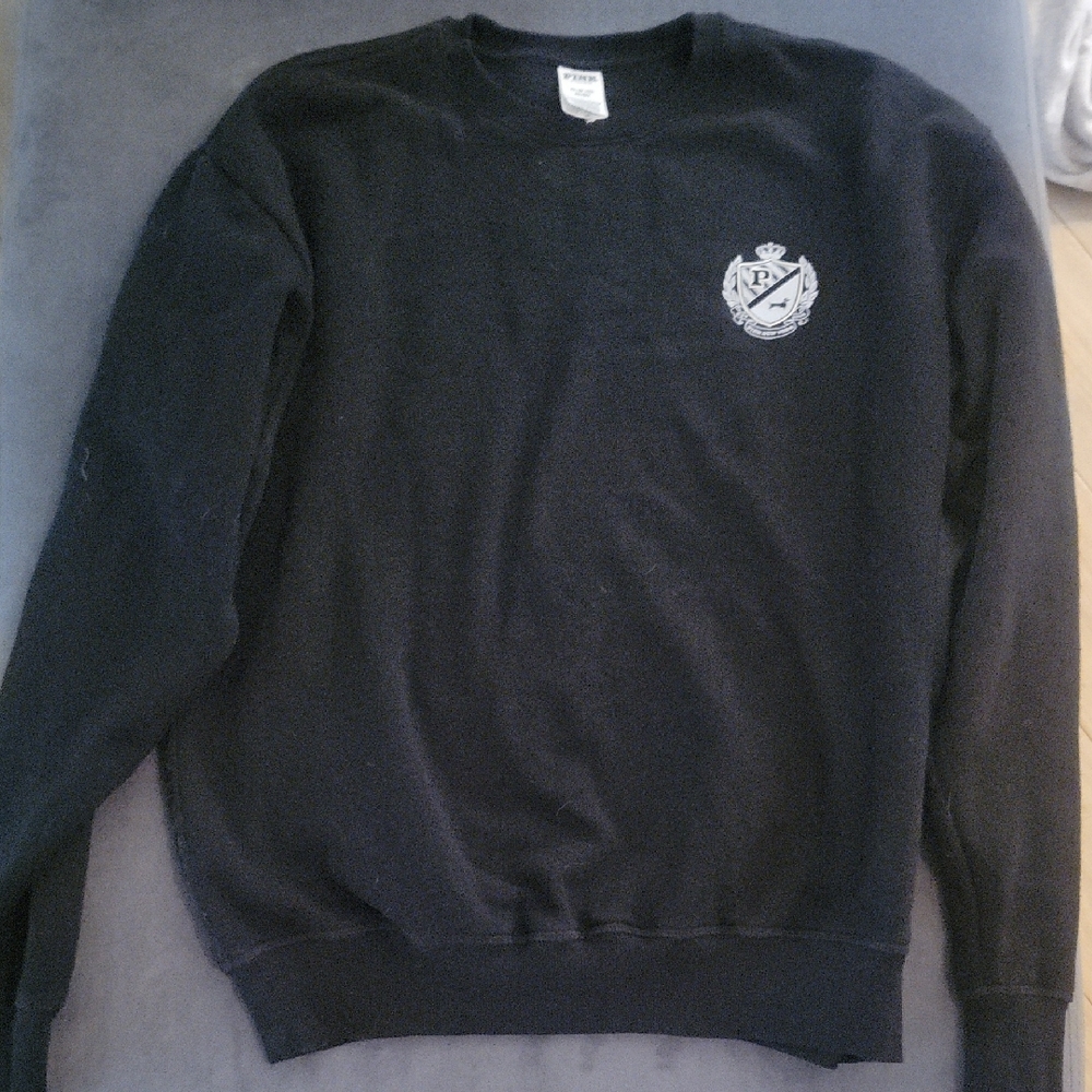 PINK Victoria's Secret Black Crewneck Sweatshirt. Size XS. NWOT
